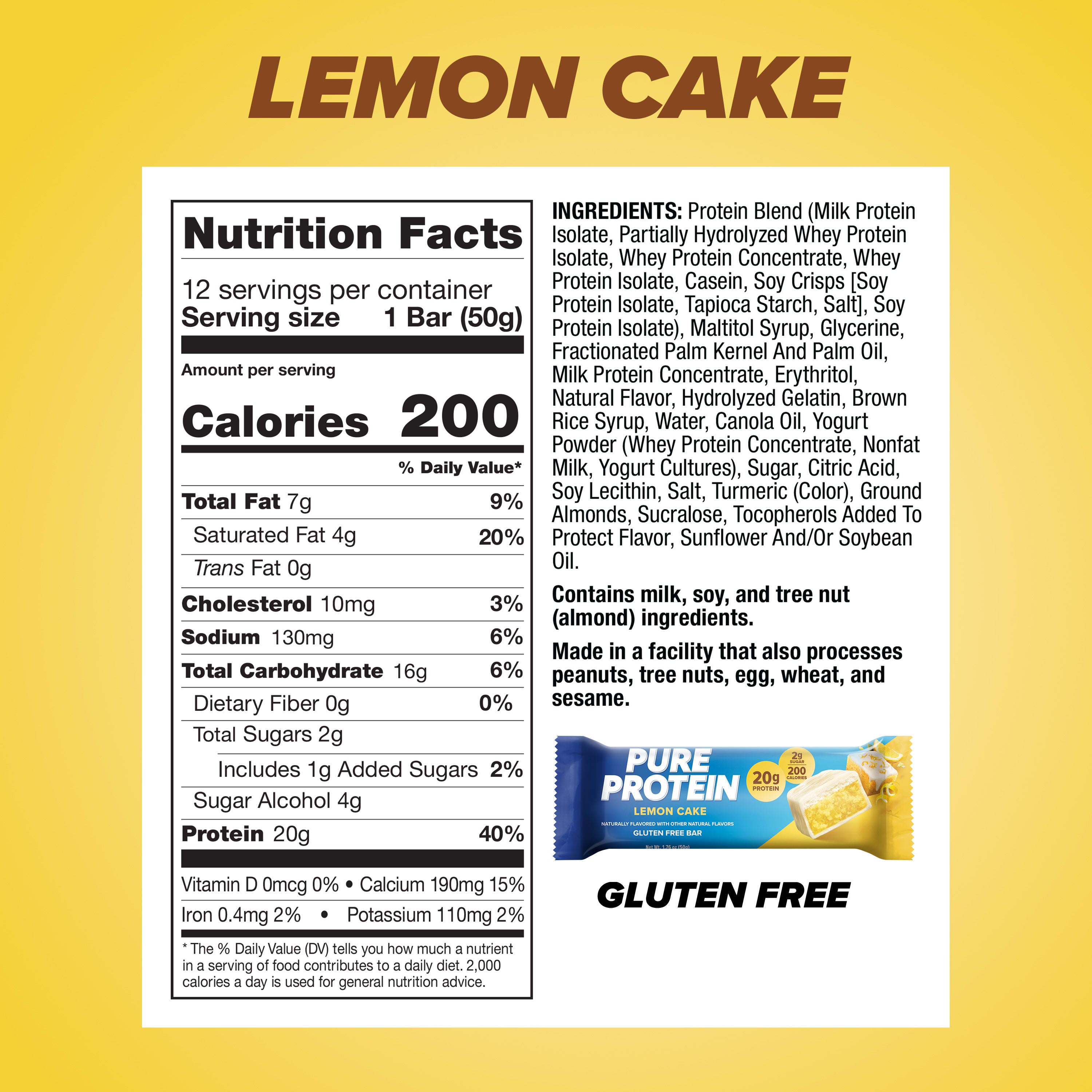 Lemon Cake Protein Bar