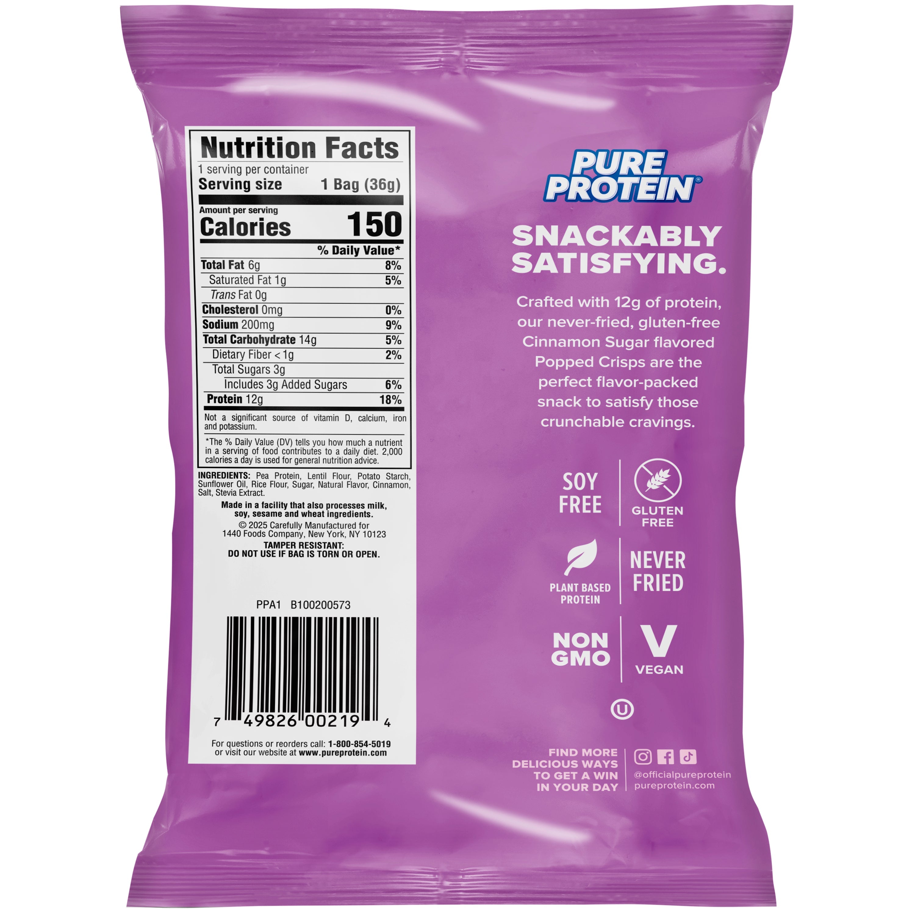 Cinnamon Sugar Popped Crisps