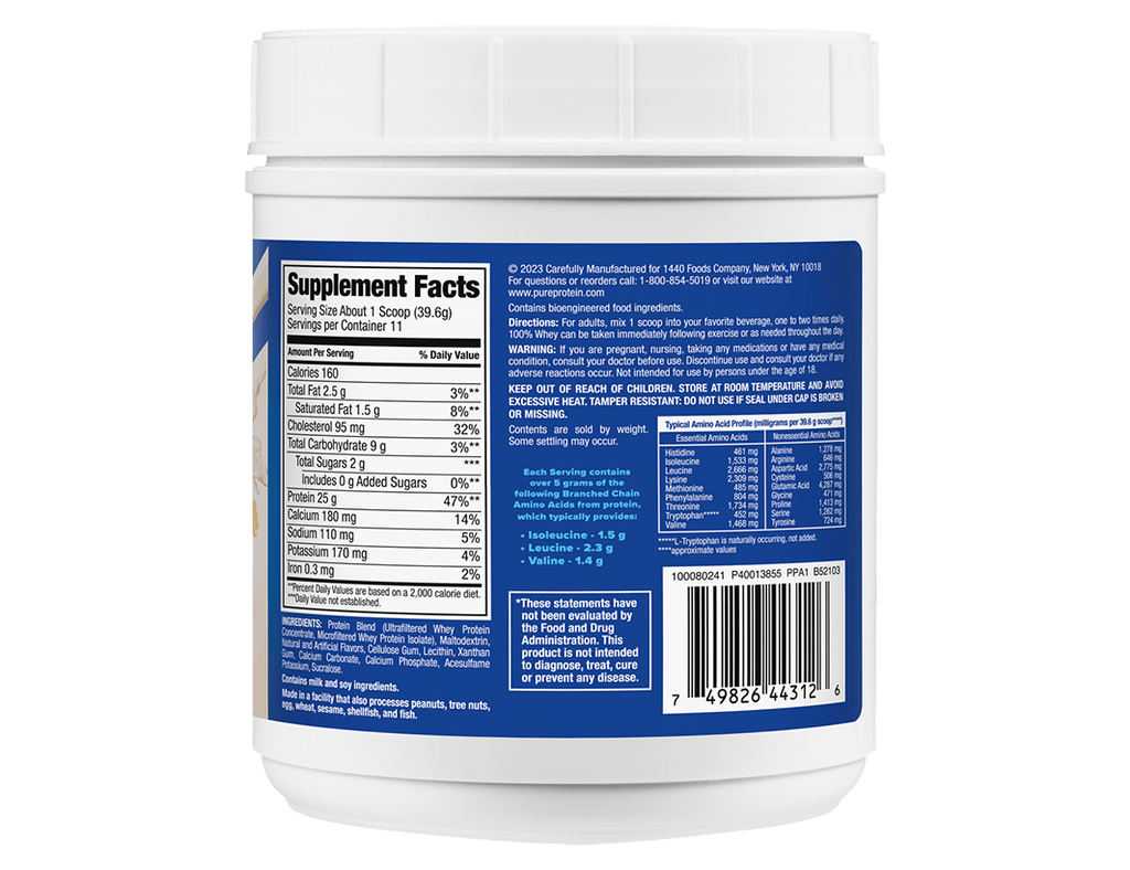 Vanilla Milkshake 100% Whey Protein Powder -  (1 lb. Canister)