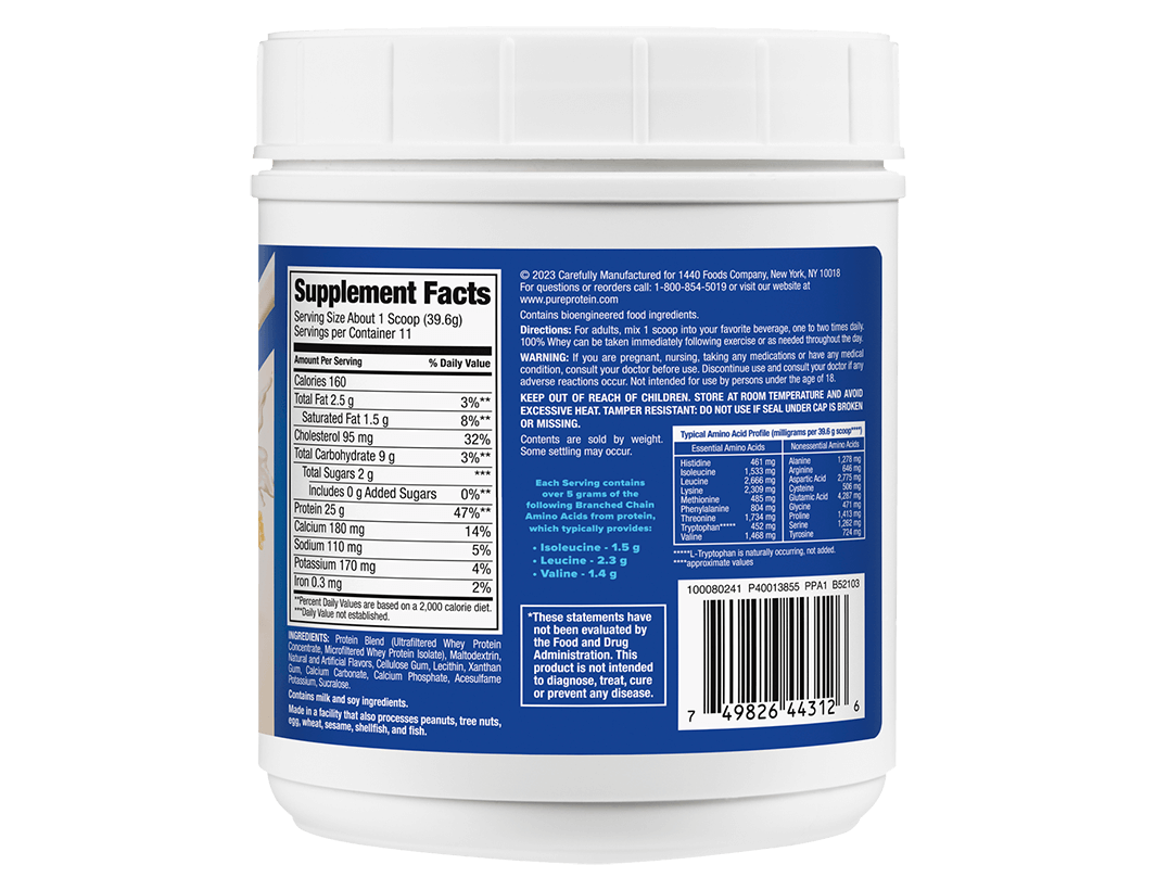 Vanilla Milkshake 100% Whey Protein Powder -  (1 lb. Canister)