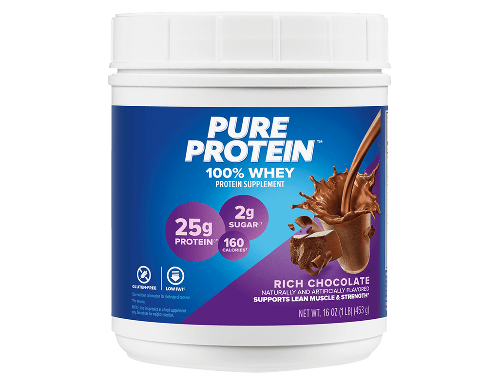 Rich Chocolate 100% Whey Protein Powder -  (1 lb. Canister)