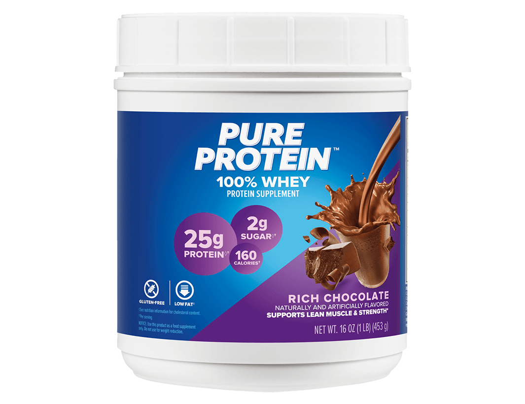 Rich Chocolate 100% Whey Protein Powder -  (1 lb. Canister)