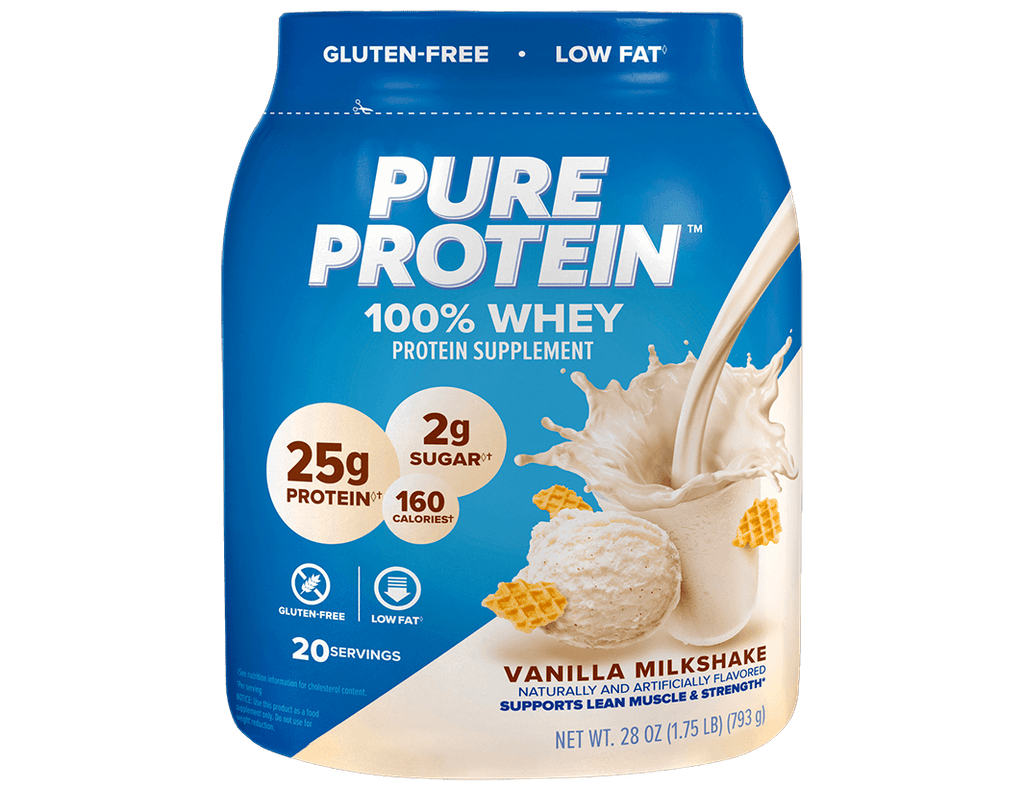 Vanilla Milkshake 100% Whey Protein Powder -  (1.75 lb. Canister)