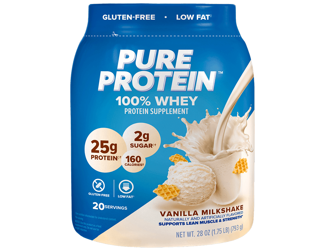 Vanilla Milkshake 100% Whey Protein Powder -  (1.75 lb. Canister)